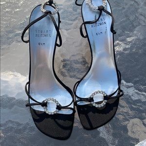 Stuart Weitzman - Black sandal with Rhinestones